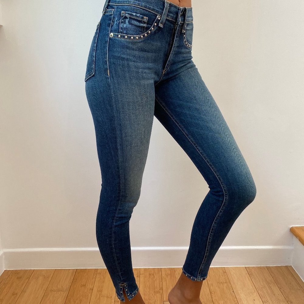 Rag & Bone Skinny Jeans with Studs